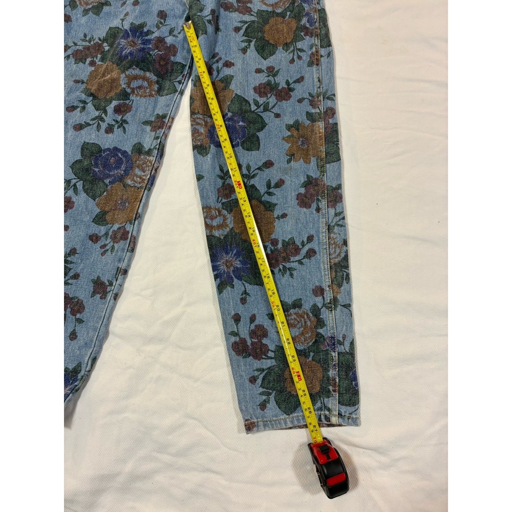 VTG 80s 90s Roberto Orsini Floral Print Denim Jeans High Rise Mom Jean 13/14 - Picture 12 of 12